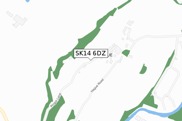 SK14 6DZ map - large scale - OS Open Zoomstack (Ordnance Survey)