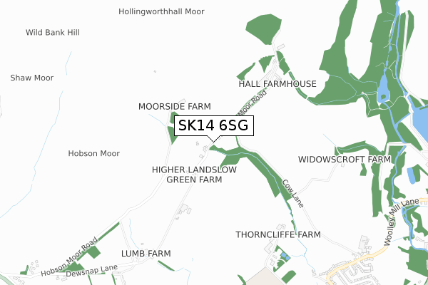 SK14 6SG map - small scale - OS Open Zoomstack (Ordnance Survey)