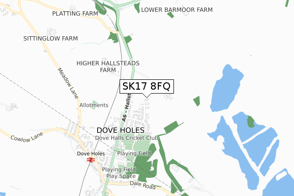 SK17 8FQ map - small scale - OS Open Zoomstack (Ordnance Survey)