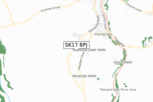 SK17 8PJ map - small scale - OS Open Zoomstack (Ordnance Survey)