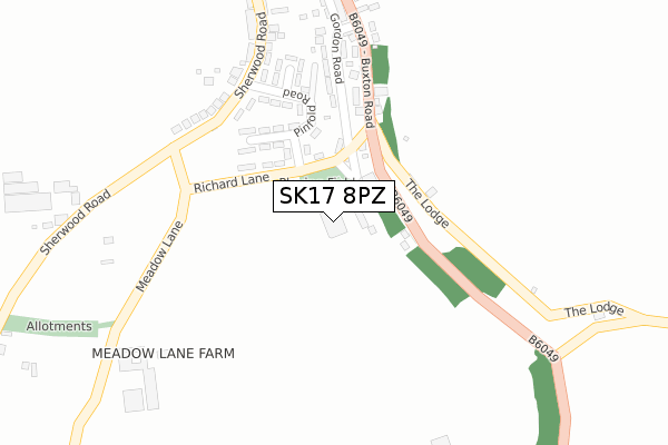 SK17 8PZ map - large scale - OS Open Zoomstack (Ordnance Survey)