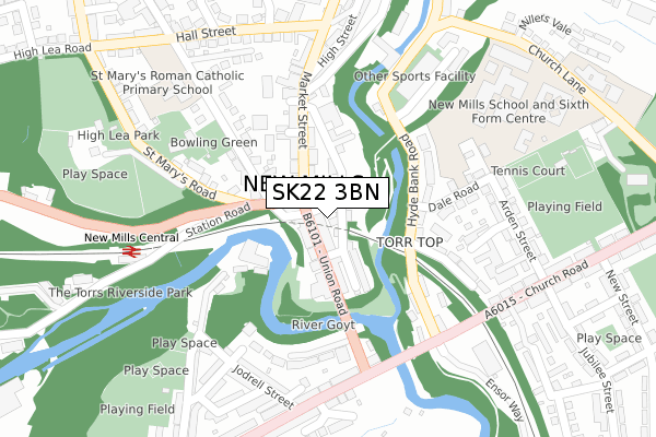 SK22 3BN map - large scale - OS Open Zoomstack (Ordnance Survey)