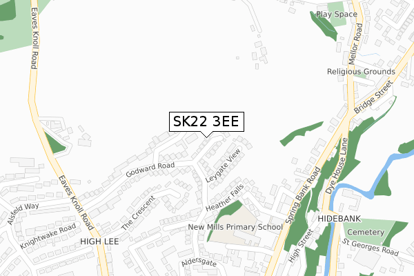 SK22 3EE map - large scale - OS Open Zoomstack (Ordnance Survey)