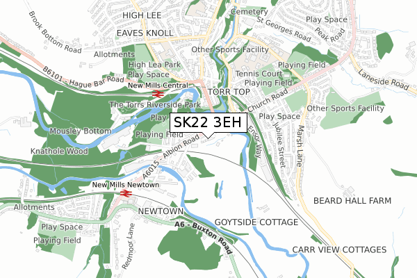 SK22 3EH map - small scale - OS Open Zoomstack (Ordnance Survey)