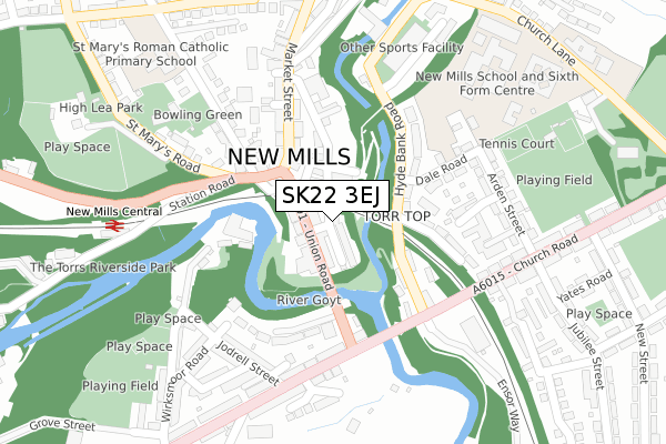 SK22 3EJ map - large scale - OS Open Zoomstack (Ordnance Survey)