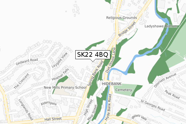 SK22 4BQ map - large scale - OS Open Zoomstack (Ordnance Survey)