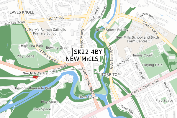 SK22 4BY map - large scale - OS Open Zoomstack (Ordnance Survey)