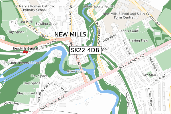 SK22 4DB map - large scale - OS Open Zoomstack (Ordnance Survey)