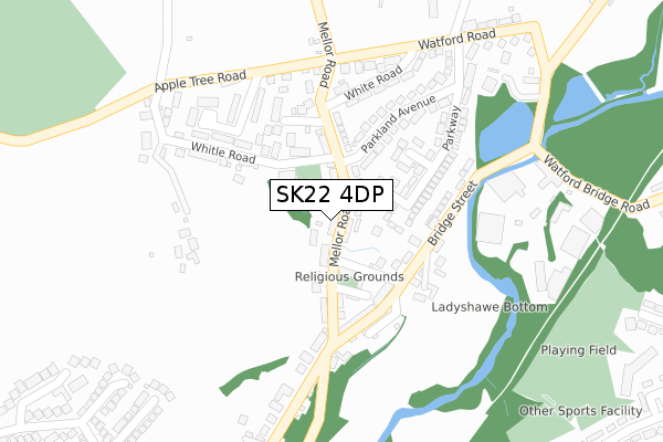 SK22 4DP map - large scale - OS Open Zoomstack (Ordnance Survey)