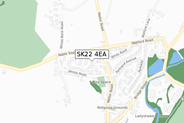 SK22 4EA map - large scale - OS Open Zoomstack (Ordnance Survey)