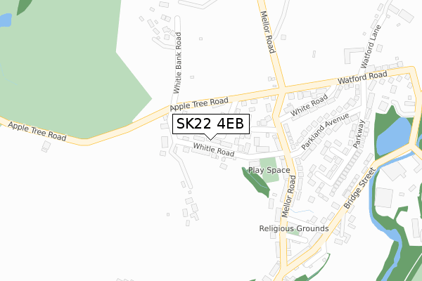 SK22 4EB map - large scale - OS Open Zoomstack (Ordnance Survey)