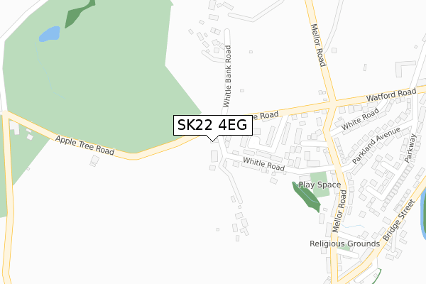 SK22 4EG map - large scale - OS Open Zoomstack (Ordnance Survey)