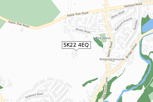 SK22 4EQ map - large scale - OS Open Zoomstack (Ordnance Survey)