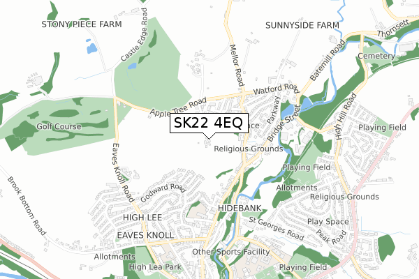 SK22 4EQ map - small scale - OS Open Zoomstack (Ordnance Survey)