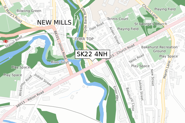 SK22 4NH map - large scale - OS Open Zoomstack (Ordnance Survey)