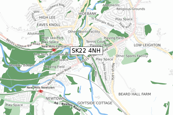 SK22 4NH map - small scale - OS Open Zoomstack (Ordnance Survey)