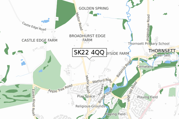 SK22 4QQ map - small scale - OS Open Zoomstack (Ordnance Survey)