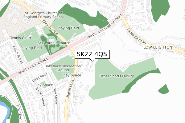 SK22 4QS map - large scale - OS Open Zoomstack (Ordnance Survey)