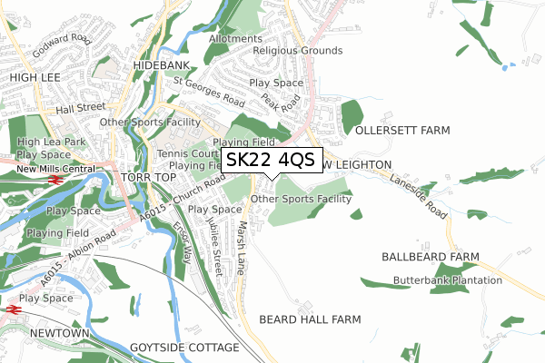 SK22 4QS map - small scale - OS Open Zoomstack (Ordnance Survey)