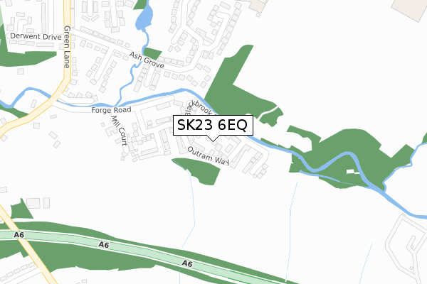 SK23 6EQ map - large scale - OS Open Zoomstack (Ordnance Survey)