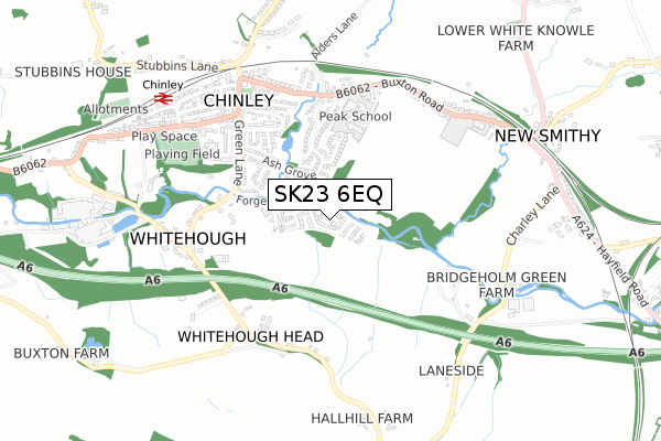 SK23 6EQ map - small scale - OS Open Zoomstack (Ordnance Survey)