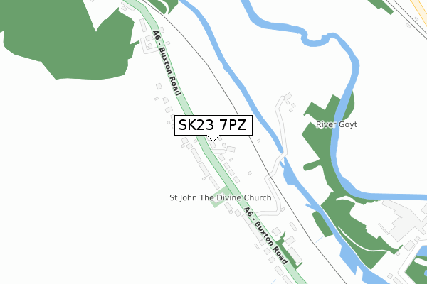 SK23 7PZ map - large scale - OS Open Zoomstack (Ordnance Survey)