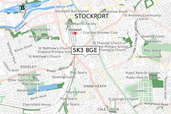 SK3 8GE map - small scale - OS Open Zoomstack (Ordnance Survey)