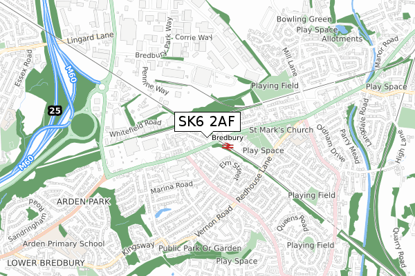 SK6 2AF map - small scale - OS Open Zoomstack (Ordnance Survey)