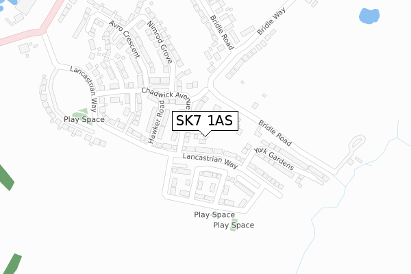 SK7 1AS map - large scale - OS Open Zoomstack (Ordnance Survey)