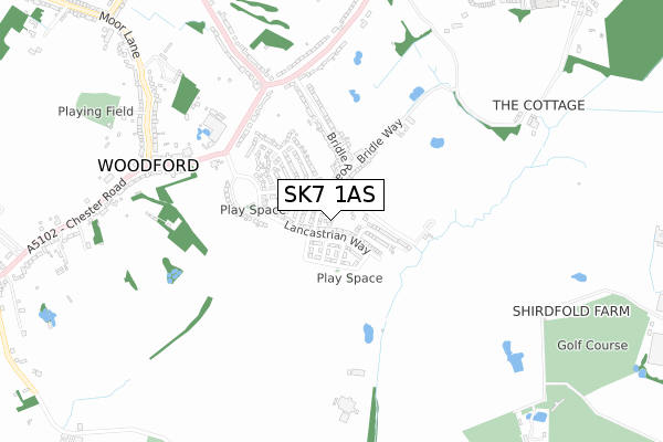 SK7 1AS map - small scale - OS Open Zoomstack (Ordnance Survey)