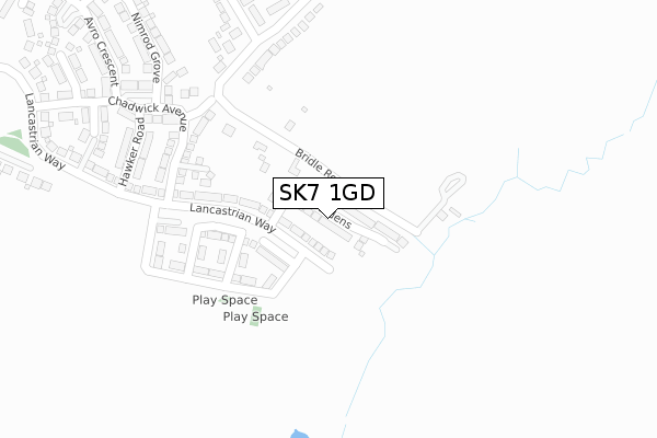 SK7 1GD map - large scale - OS Open Zoomstack (Ordnance Survey)