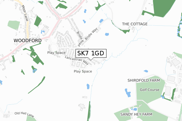 SK7 1GD map - small scale - OS Open Zoomstack (Ordnance Survey)