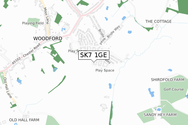 SK7 1GE map - small scale - OS Open Zoomstack (Ordnance Survey)