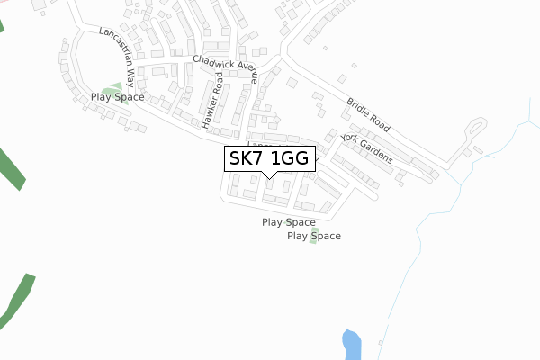 SK7 1GG map - large scale - OS Open Zoomstack (Ordnance Survey)