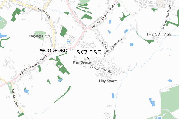 SK7 1SD map - small scale - OS Open Zoomstack (Ordnance Survey)