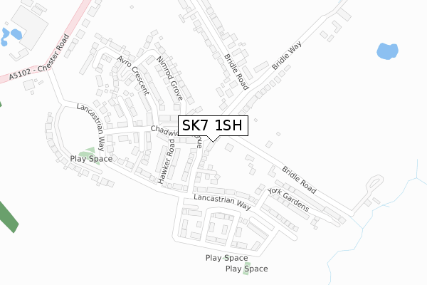 SK7 1SH map - large scale - OS Open Zoomstack (Ordnance Survey)