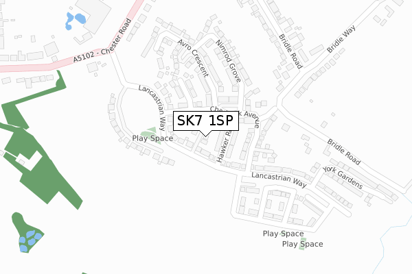 SK7 1SP map - large scale - OS Open Zoomstack (Ordnance Survey)