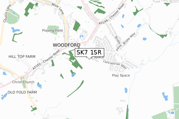 SK7 1SR map - small scale - OS Open Zoomstack (Ordnance Survey)