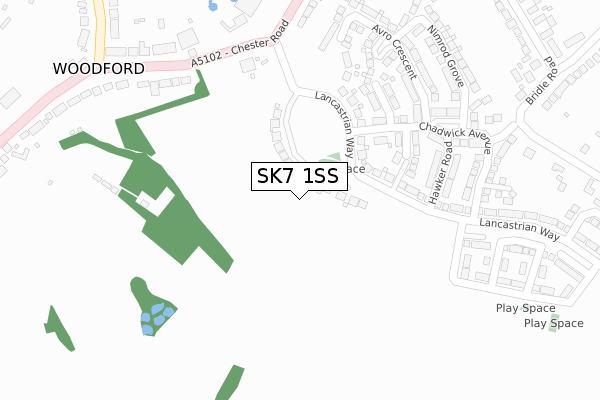 SK7 1SS map - large scale - OS Open Zoomstack (Ordnance Survey)