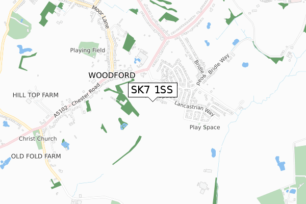 SK7 1SS map - small scale - OS Open Zoomstack (Ordnance Survey)