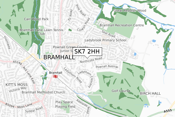 SK7 2HH map - small scale - OS Open Zoomstack (Ordnance Survey)