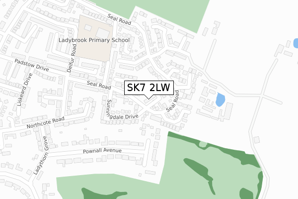 SK7 2LW map - large scale - OS Open Zoomstack (Ordnance Survey)