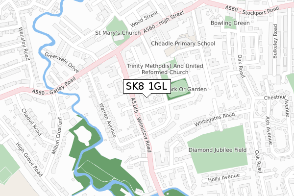 SK8 1GL map - large scale - OS Open Zoomstack (Ordnance Survey)