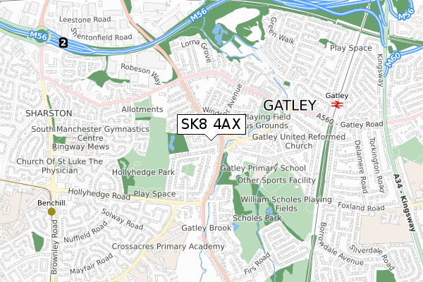 SK8 4AX map - small scale - OS Open Zoomstack (Ordnance Survey)