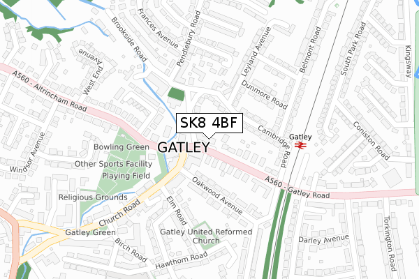 SK8 4BF map - large scale - OS Open Zoomstack (Ordnance Survey)