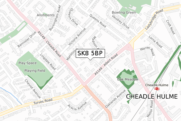 SK8 5BP map - large scale - OS Open Zoomstack (Ordnance Survey)