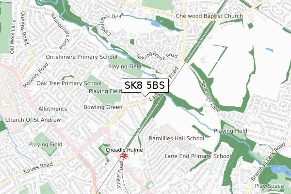 SK8 5BS map - small scale - OS Open Zoomstack (Ordnance Survey)