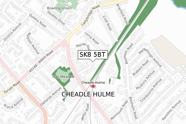 SK8 5BT map - large scale - OS Open Zoomstack (Ordnance Survey)