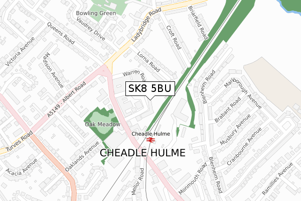 SK8 5BU map - large scale - OS Open Zoomstack (Ordnance Survey)