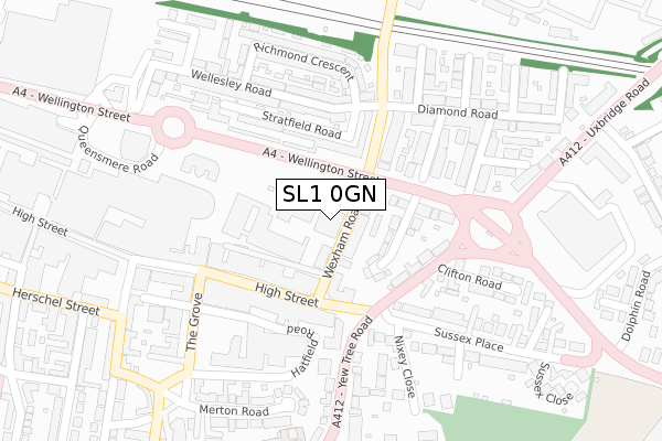 SL1 0GN map - large scale - OS Open Zoomstack (Ordnance Survey)